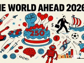 World Ahead 2026, The Economist cover meaning, geopolitical forecast, AI revolution, global economy 2026, US 250th anniversary, BTCUSA analysis, future trends 2026