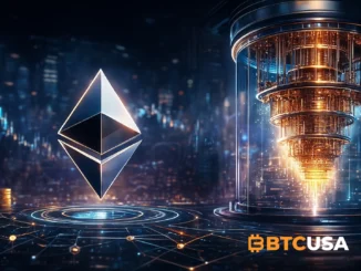 Futuristic illustration showing Ethereum price zones with visible support and resistance ranges