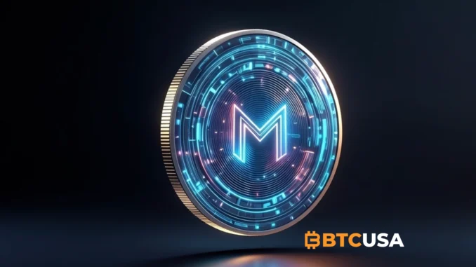 Futuristic visualization showing Monad Coin
