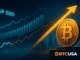 Cinematic illustration showing Bitcoin separating from rising U.S. stock market charts, symbolizing the rare decoupling between BTC and the S&P 500.