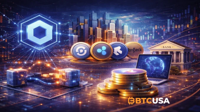 Chainlink infrastructure powering cross-chain connectivity and real-world asset tokenization