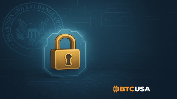 Cinematic illustration representing SEC guidance on digital asset custody for U.S. retail investors.