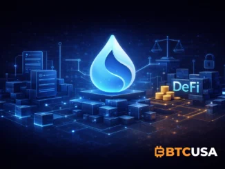 Abstract illustration of the Sui blockchain ecosystem, smart contracts, and decentralized finance infrastructure