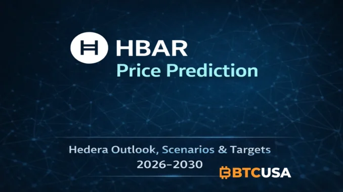 HBAR price prediction overview image with Hedera outlook and long-term scenarios