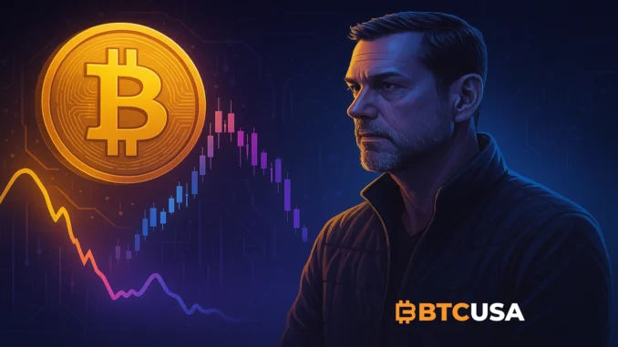 Illustration representing Raoul Pal’s Bitcoin cycle forecast and macro liquidity trends.