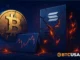Illustration showing the impact of the Upbit hack on the Solana network and related market volatility.