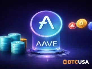 Minimal cinematic illustration representing the Aave protocol with a calm monochrome background, symbolizing decentralized finance infrastructure and long-term ecosystem growth.