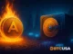 Aster token illustration with burning and locked supply visuals, representing token burn and supply lock mechanisms.