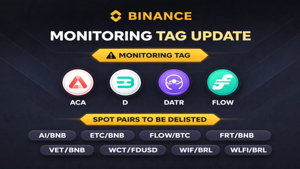 Binance monitoring and delisting pairs