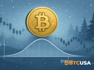 Bitcoin options illustration in a winter market setting, representing derivatives strategies during bearish conditions.