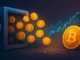 Illustration showing Bitcoin locked away with reduced flow visuals, representing growing illiquid BTC supply.