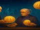 Illustration depicting a Bitcoin sell-off by long-term holders, reflecting on-chain data signals and market pressure.
