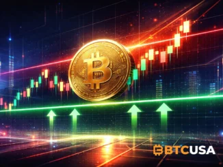 Bitcoin daily chart illustrating support and resistance levels with a potential breakout zone and buyer reaction near key demand area