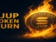 Illustration representing a Jupiter DAO token burn event and its impact on token supply dynamics.