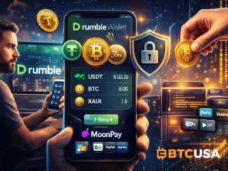 Cinematic illustration of crypto tipping for creators using a non-custodial wallet integrated into a video platform