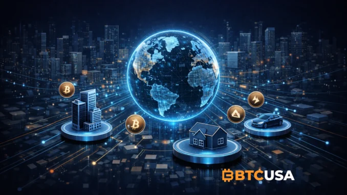 Cinematic visualization of real world assets tokenization across blockchain networks