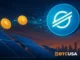 Illustration depicting Stellar blockchain used for tokenizing solar energy and renewable assets.