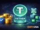 Cinematic illustration of the Tether stablecoin ecosystem with a calm dark background symbolizing global stablecoin-powered payments and financial infrastructure.