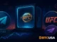 TON blockchain NFT illustration themed around UFC branding, representing sports NFTs built on the TON ecosystem.