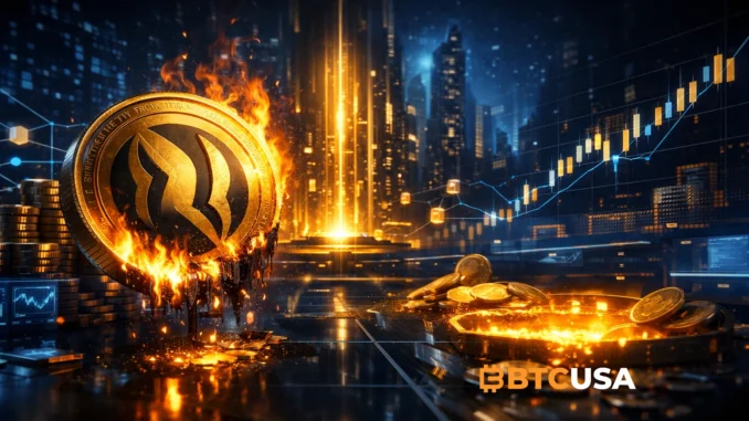 Injective INJ token burn and buyback mechanism with deflationary crypto supply dynamics illustration