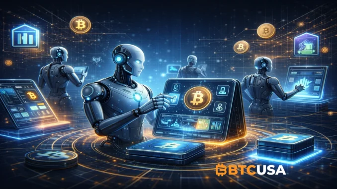 AI agents autonomously managing crypto wallets and transactions across digital financial networks