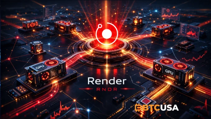 Render RNDR decentralized GPU network distributing AI compute across connected nodes